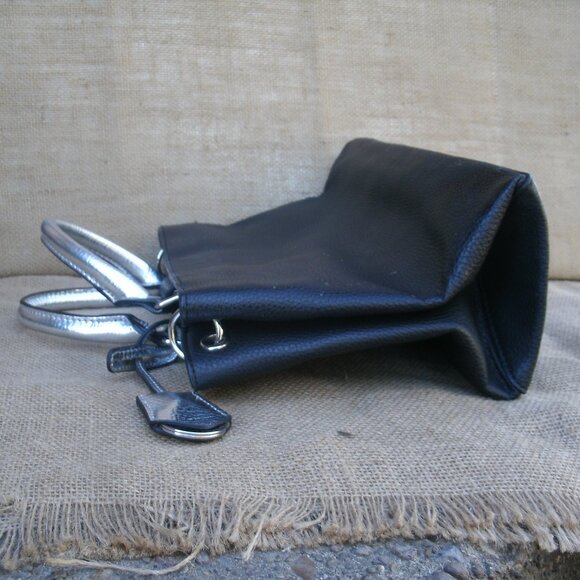 Black Nine West Tote Purse Faux Leather - Picture 3 of 16